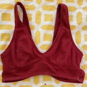 AERIE DARK RED CROP TOP